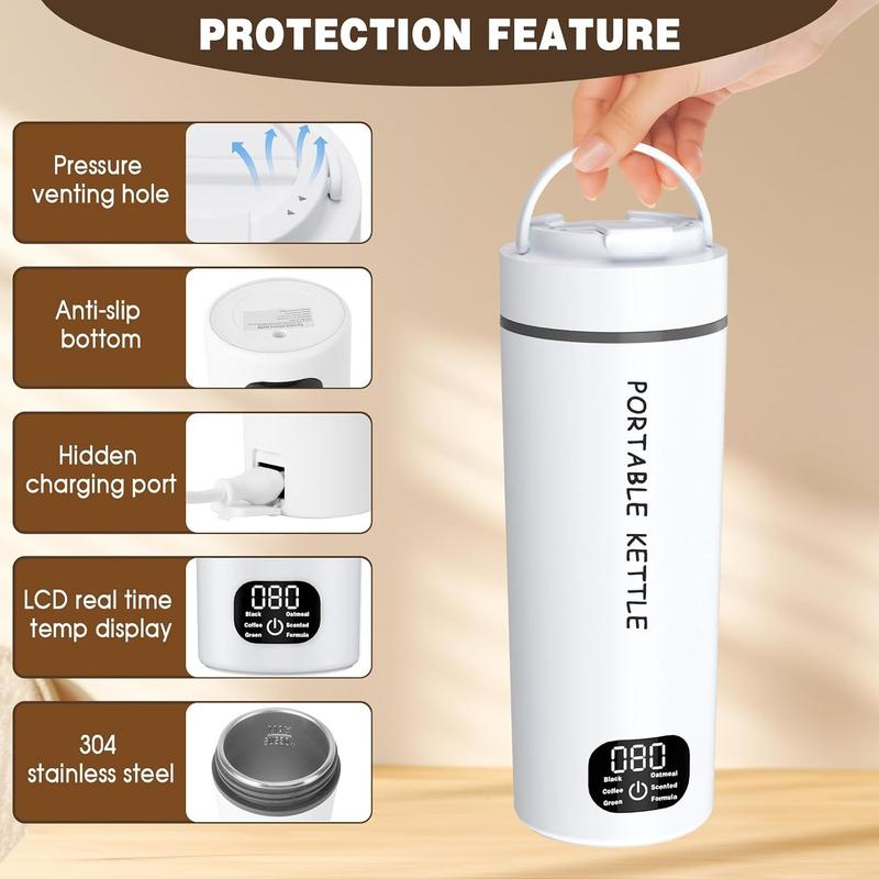 🔥 50% OFF NOW! ☕ Portable Electric Kettle – 6 Temp Settings, 304 Stainless Steel & Triple Anti-Scald – Brew Coffee, Tea & Formula Anywhere 🧊
