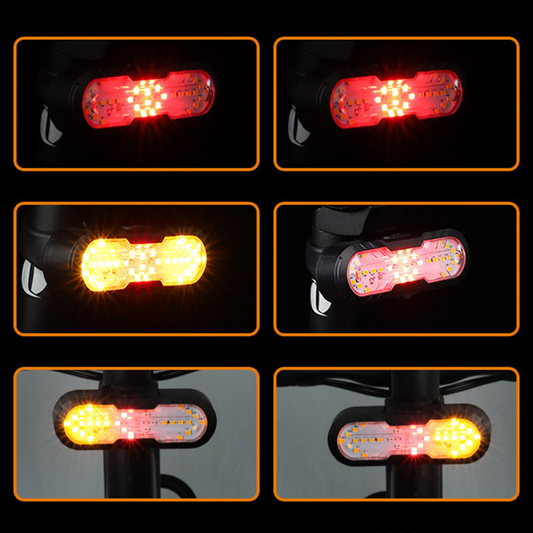 🚲💡 Smart Bike Turn Signal Tail Light – Wireless Remote, 6 Light Modes & USB Rechargeable