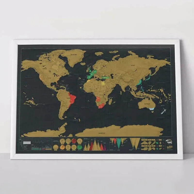 🌍 Scratch-off World Map Travel Journal | Scratch off your travel routes, stylish wall decor & the perfect gift for world travelers!