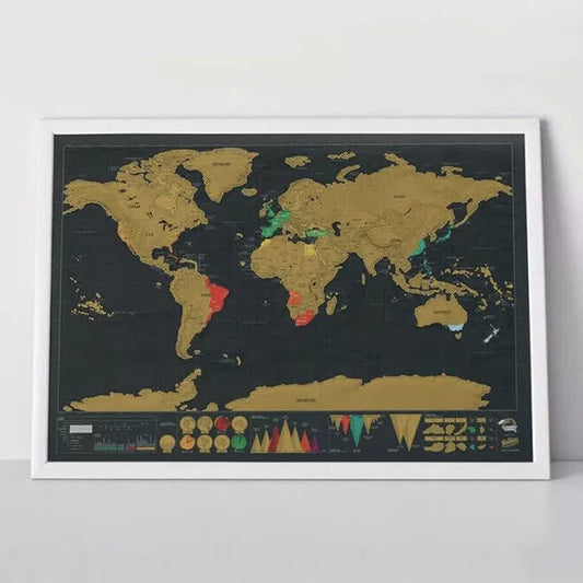 🌍 Scratch-off World Map Travel Journal | Scratch off your travel routes, stylish wall decor & the perfect gift for world travelers!