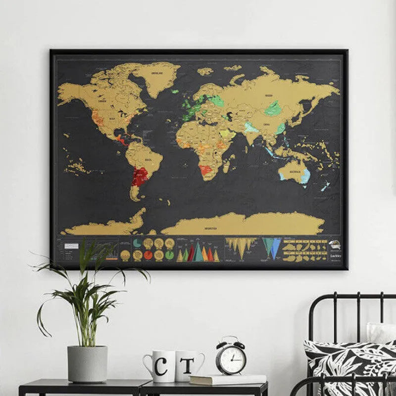 🌍 Scratch-off World Map Travel Journal | Scratch off your travel routes, stylish wall decor & the perfect gift for world travelers!