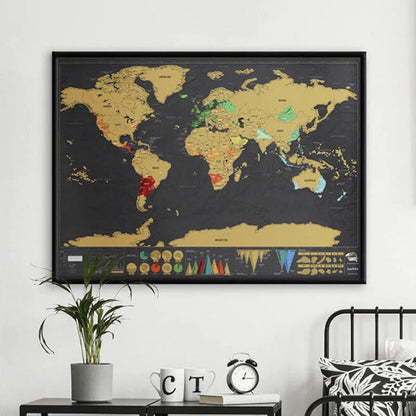 🌍 Scratch-off World Map Travel Journal | Scratch off your travel routes, stylish wall decor & the perfect gift for world travelers!