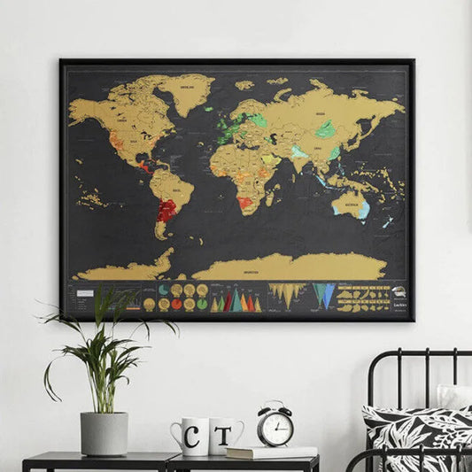 🌍 Scratch-off World Map Travel Journal | Scratch off your travel routes, stylish wall decor & the perfect gift for world travelers!