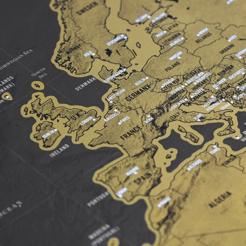 🌍 Scratch-off World Map Travel Journal | Scratch off your travel routes, stylish wall decor & the perfect gift for world travelers!