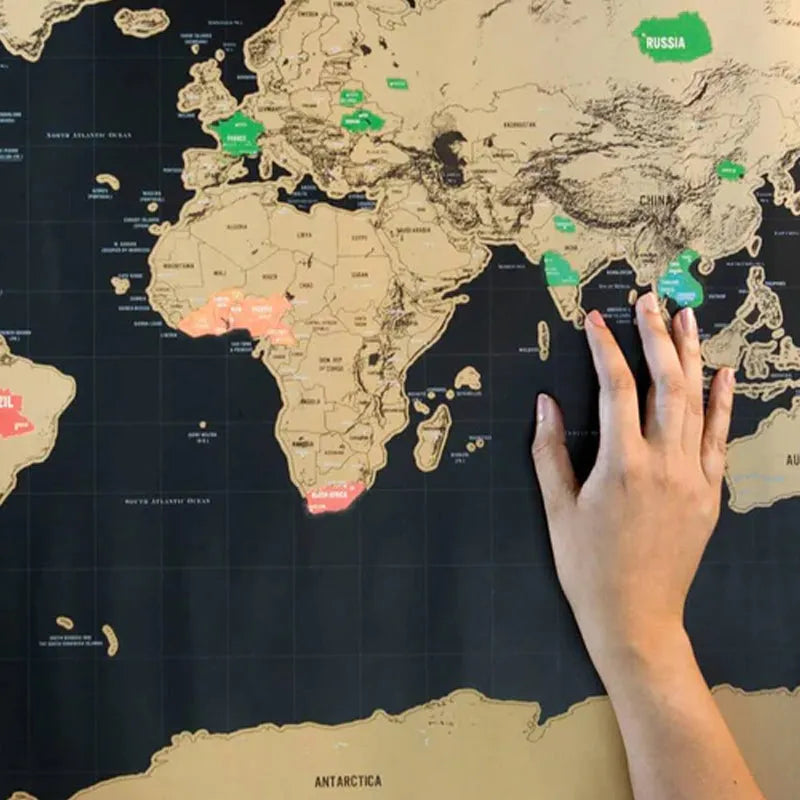 🌍 Scratch-off World Map Travel Journal | Scratch off your travel routes, stylish wall decor & the perfect gift for world travelers!