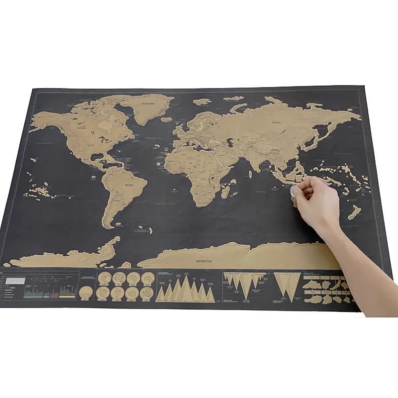 🌍 Scratch-off World Map Travel Journal | Scratch off your travel routes, stylish wall decor & the perfect gift for world travelers!