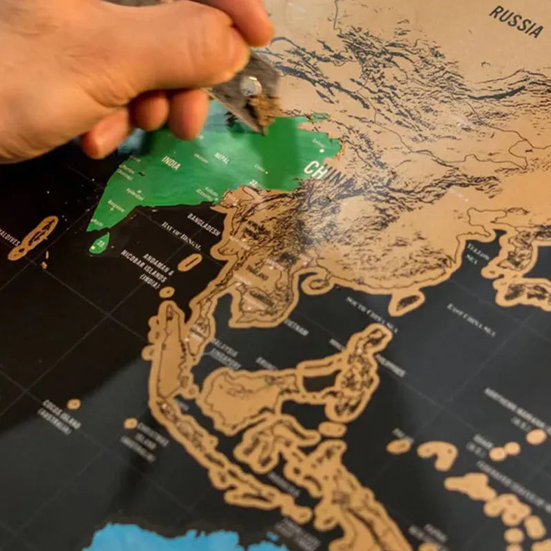🌍 Scratch-off World Map Travel Journal | Scratch off your travel routes, stylish wall decor & the perfect gift for world travelers!