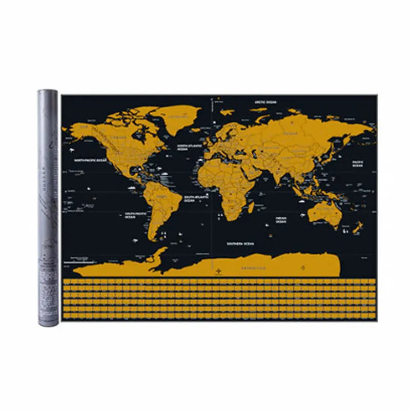 🌍 Scratch-off World Map Travel Journal | Scratch off your travel routes, stylish wall decor & the perfect gift for world travelers!
