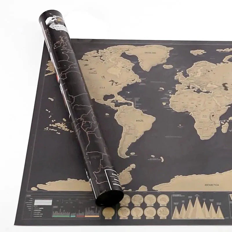 🌍 Scratch-off World Map Travel Journal | Scratch off your travel routes, stylish wall decor & the perfect gift for world travelers!