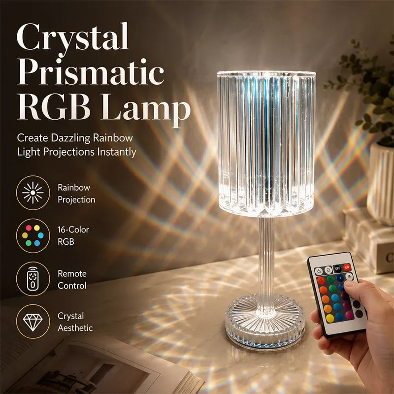 ⏳🔥LIMITED-TIME 50% OFF! ⏰Acrylic Touch Rose Crystal Table Lamp