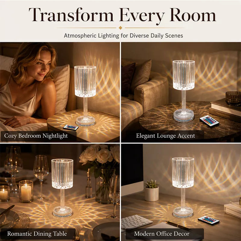 ⏳🔥LIMITED-TIME 50% OFF! ⏰Acrylic Touch Rose Crystal Table Lamp