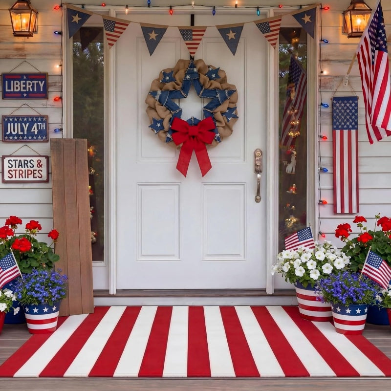 🚪Simple Striped Non‑Slip Door Mat ✨ Durable Striped Doormat for Home Entrance