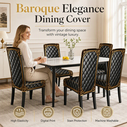 🪑 LIMITED-TIME 50% OFF ✨ Washable Baroque Chair Cover — Stretch Fit, Royal Gold Pattern