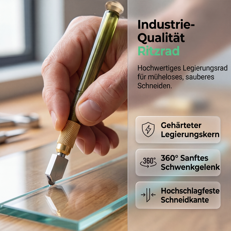 💎 Professioneller Glasschneider mit Ritzrad für Glas und Keramikfliesen