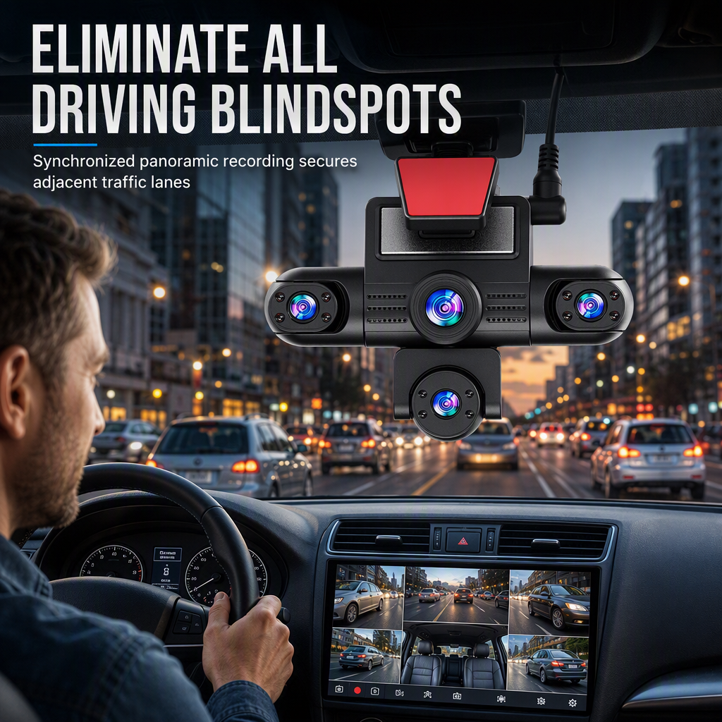 🚗 LIMITED‑TIME 50% OFF! ✨4K 360 Degree Panoramic Car Dash Cam with 5 Cameras – Hidden Design, Auto Collision Lock & Heat‑Resistant Body ✨
