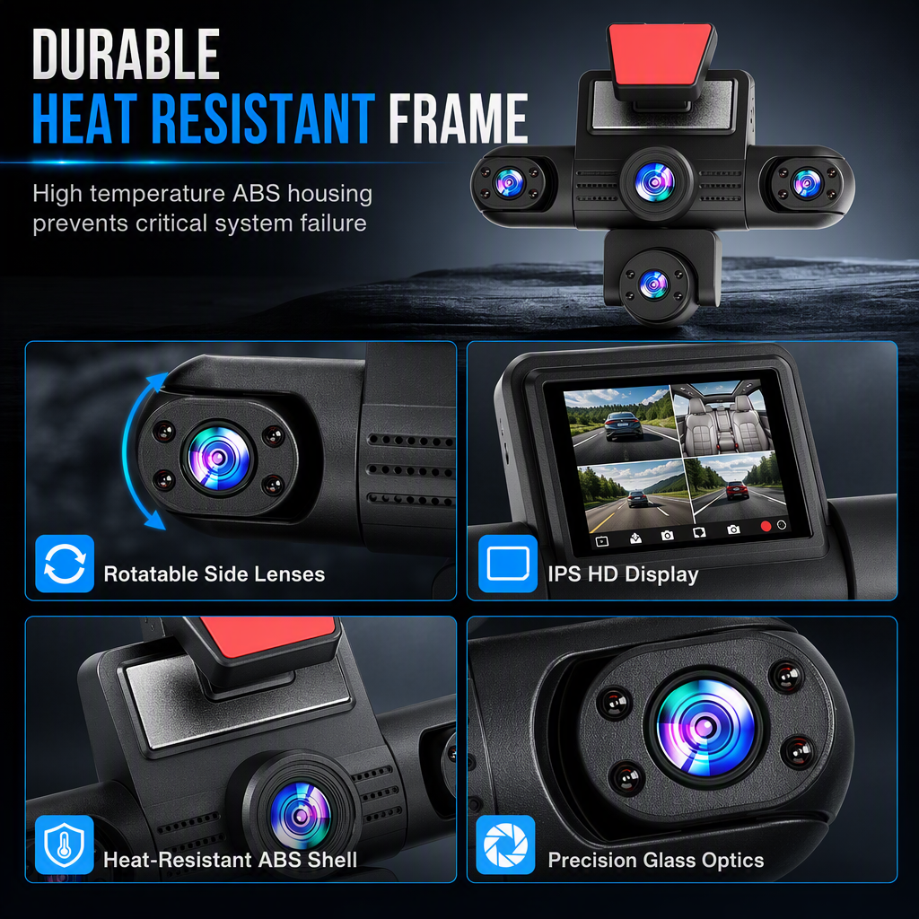 🚗 LIMITED‑TIME 50% OFF! ✨4K 360 Degree Panoramic Car Dash Cam with 5 Cameras – Hidden Design, Auto Collision Lock & Heat‑Resistant Body ✨