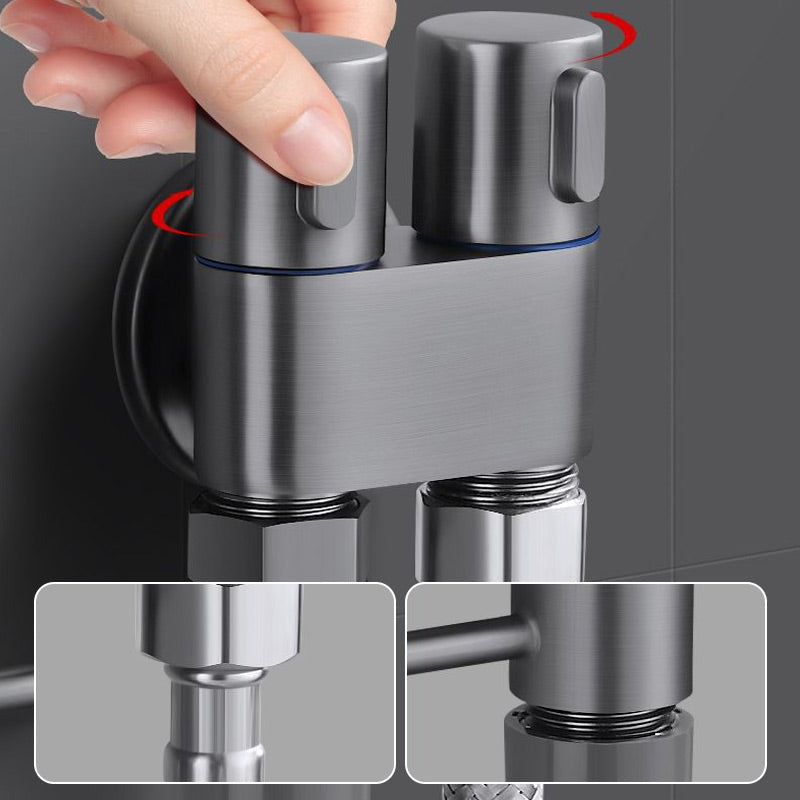 🚿 50% OFF NOW! 🔧 Dual Control Valve & Bidet Sprayer – High-Pressure Spray, Brass Explosion-Proof Body & 1-In-2-Out Design 🛁