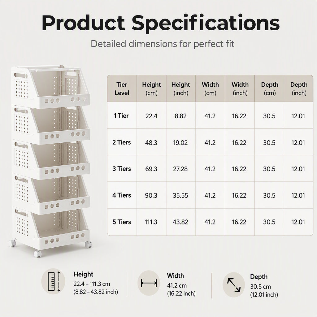 🛒 LIMITED‑TIME 50% OFF! ✨ Multi‑Tier Foldable Storage Cart – Mobile, Compact, Multi‑Room 📦