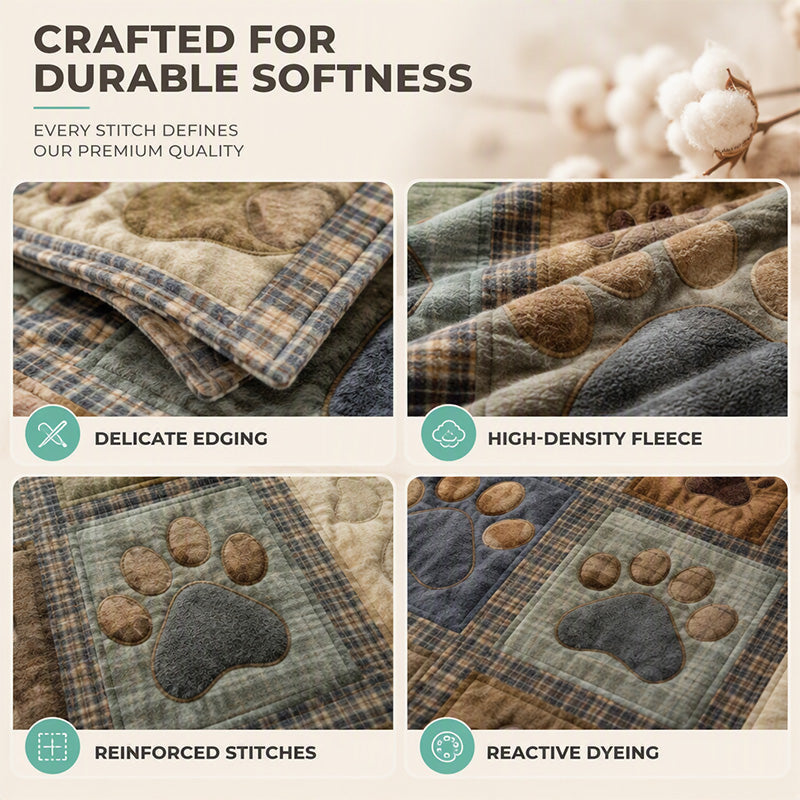 🐶LIMITED‑TIME 50% OFF! 🐾Cute Paw Print Soft Flannel Blanket – Snuggly, Warm, Lovely Home Decor 🛌