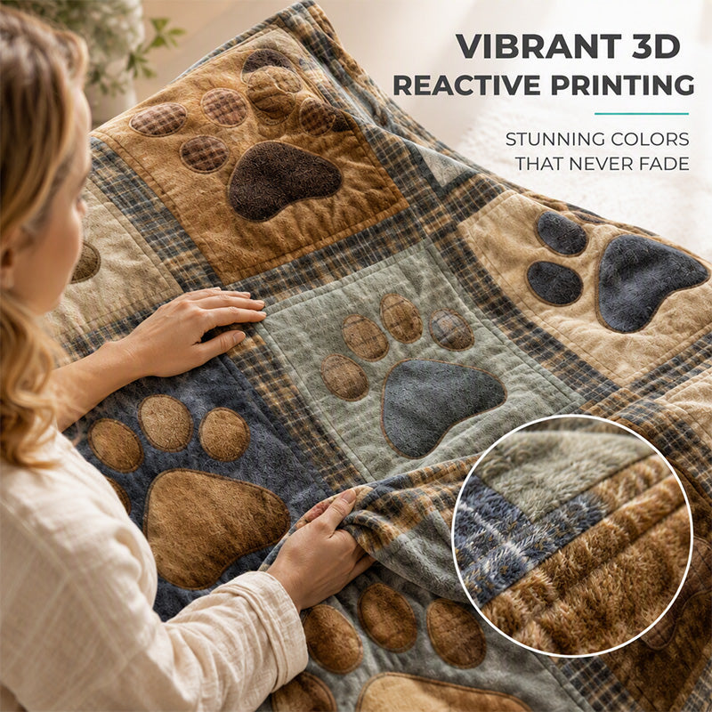 🐶LIMITED‑TIME 50% OFF! 🐾Cute Paw Print Soft Flannel Blanket – Snuggly, Warm, Lovely Home Decor 🛌