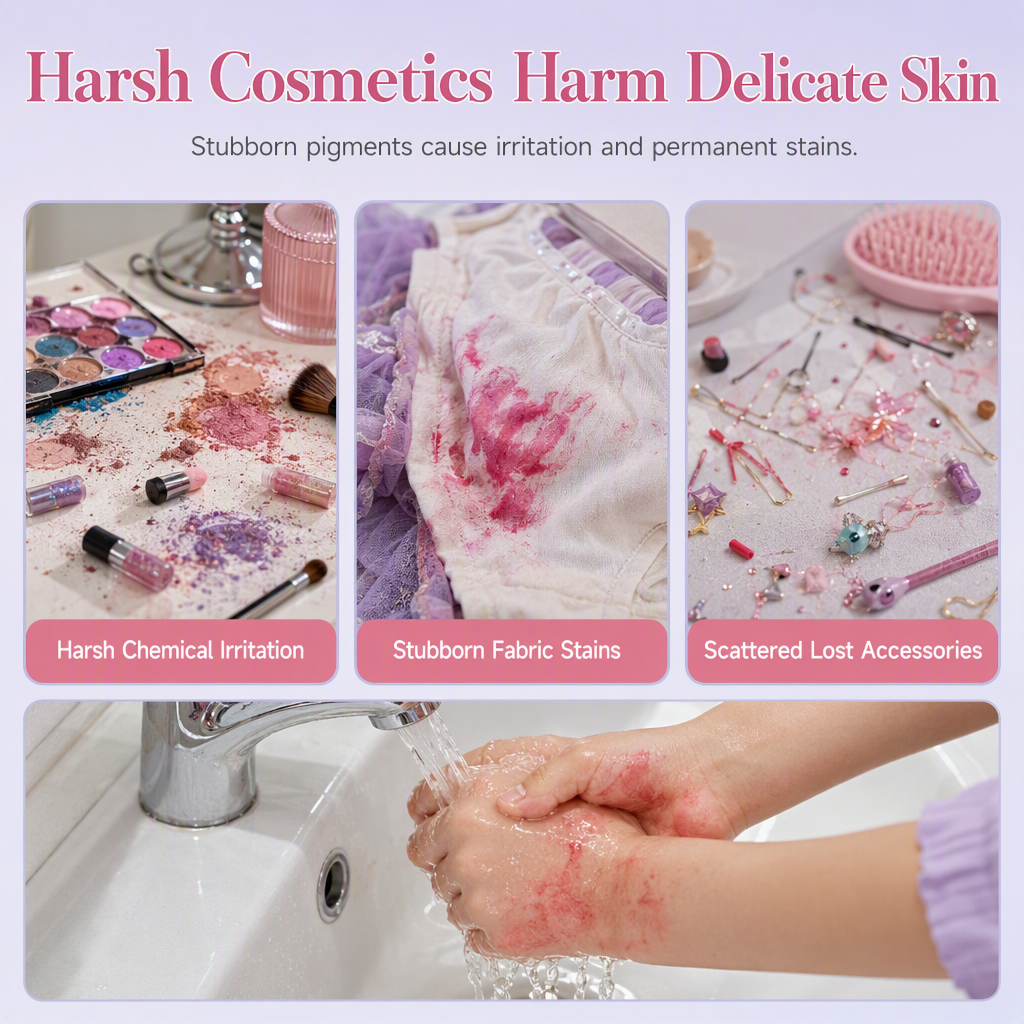 💄 LIMITED‑TIME 50% OFF! 👑 Washable Princess Makeup Set – Non‑irritating, trays & portable case 🧴