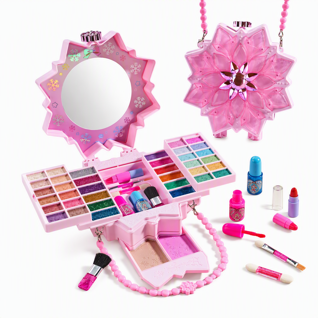 💄 LIMITED‑TIME 50% OFF! 👑 Washable Princess Makeup Set – Non‑irritating, trays & portable case 🧴