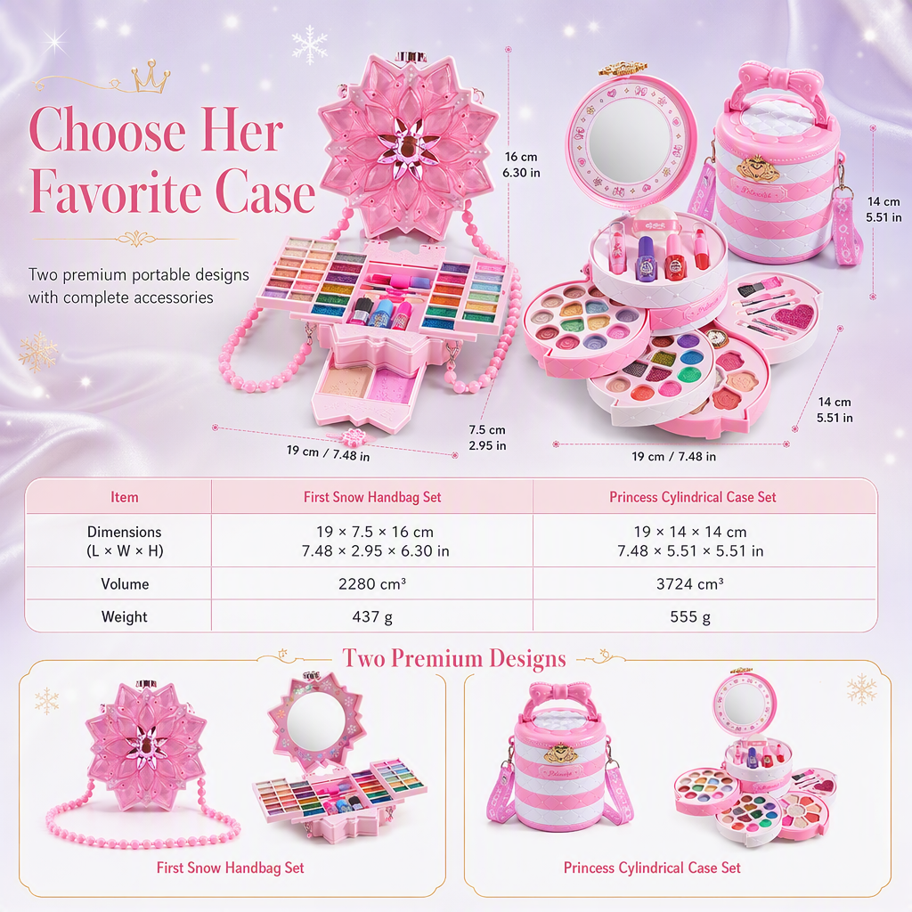💄 LIMITED‑TIME 50% OFF! 👑 Washable Princess Makeup Set – Non‑irritating, trays & portable case 🧴