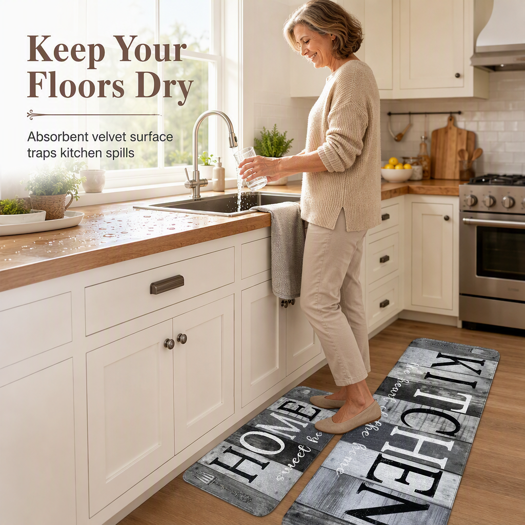 🛋️ 50% OFF! ✨ Non-Slip Velvet Floor Mats – Crystal Soft Cushioned Comfort, Anti-Slip Dot Backing & High-Absorption Surface – Secure Grip & Cozy Feel for Kitchen & Entryway ✨