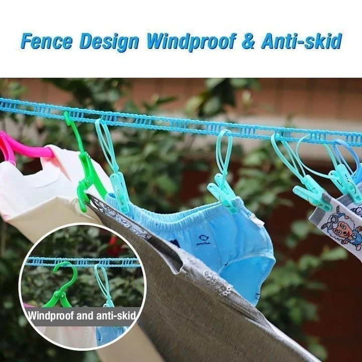 Dry Laundry Anywhere Instantly! No-Slip Windproof Travel Clothesline
