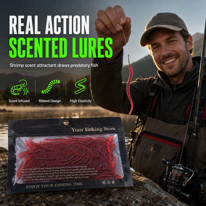 🌊 LIMITED-TIME 50% OFF ✨ Simulation Earthworm Soft Lures — Scented, Lifelike, Durable TPR