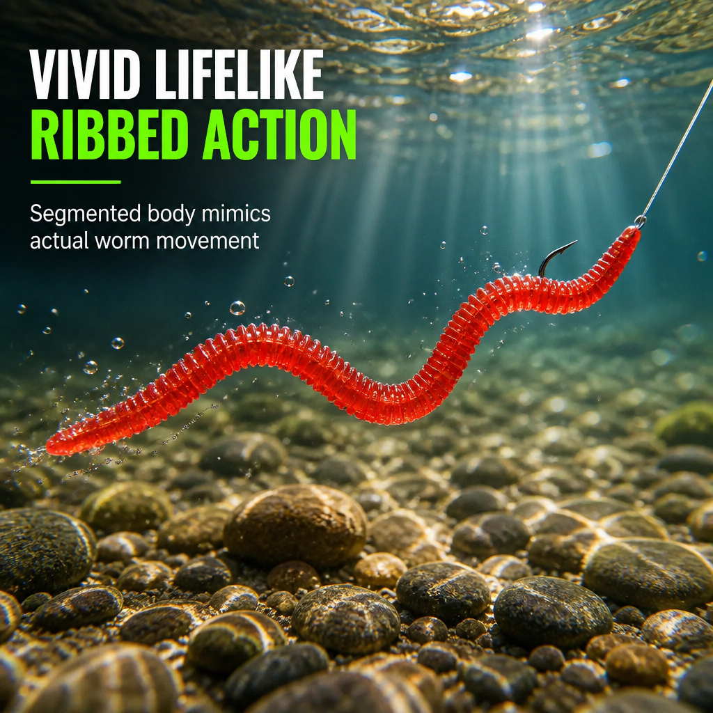 🌊 LIMITED-TIME 50% OFF ✨ Simulation Earthworm Soft Lures — Scented, Lifelike, Durable TPR