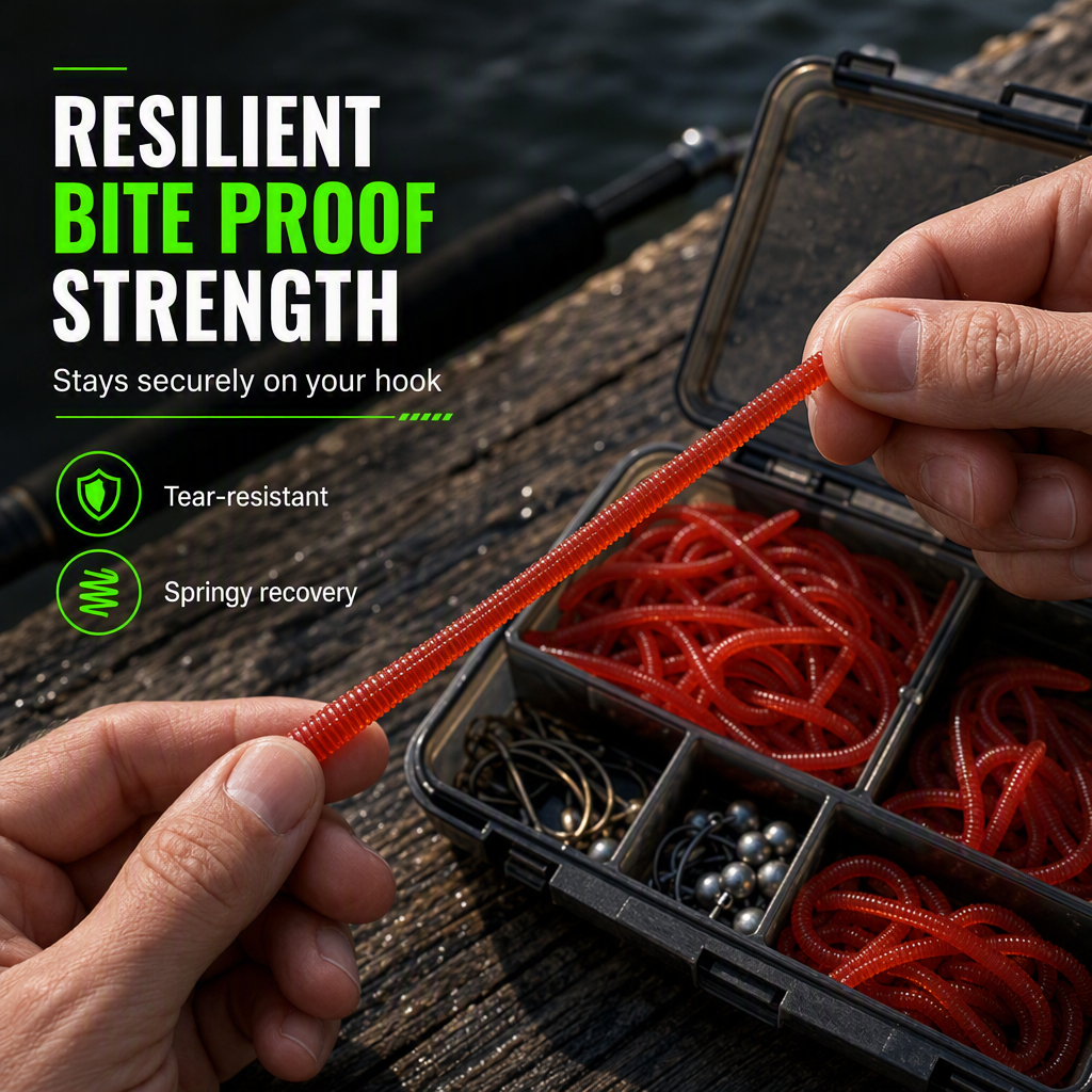🌊 LIMITED-TIME 50% OFF ✨ Simulation Earthworm Soft Lures — Scented, Lifelike, Durable TPR