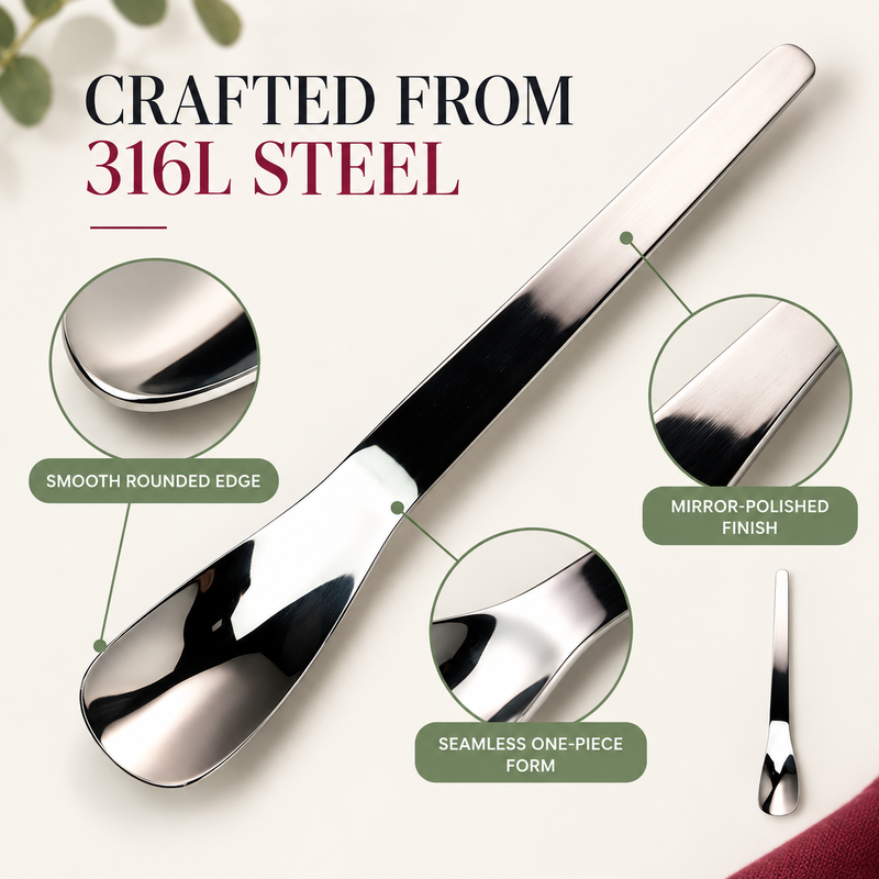🥳💞35K+ SOLD🍰🥄 Long-Handle Dessert Spoon✨Wide Shallow Scoop, Multipurpose Metal Spoon for Ice Cream, Jam, Yogurt, Cake & Daily Kitchen Use🎁