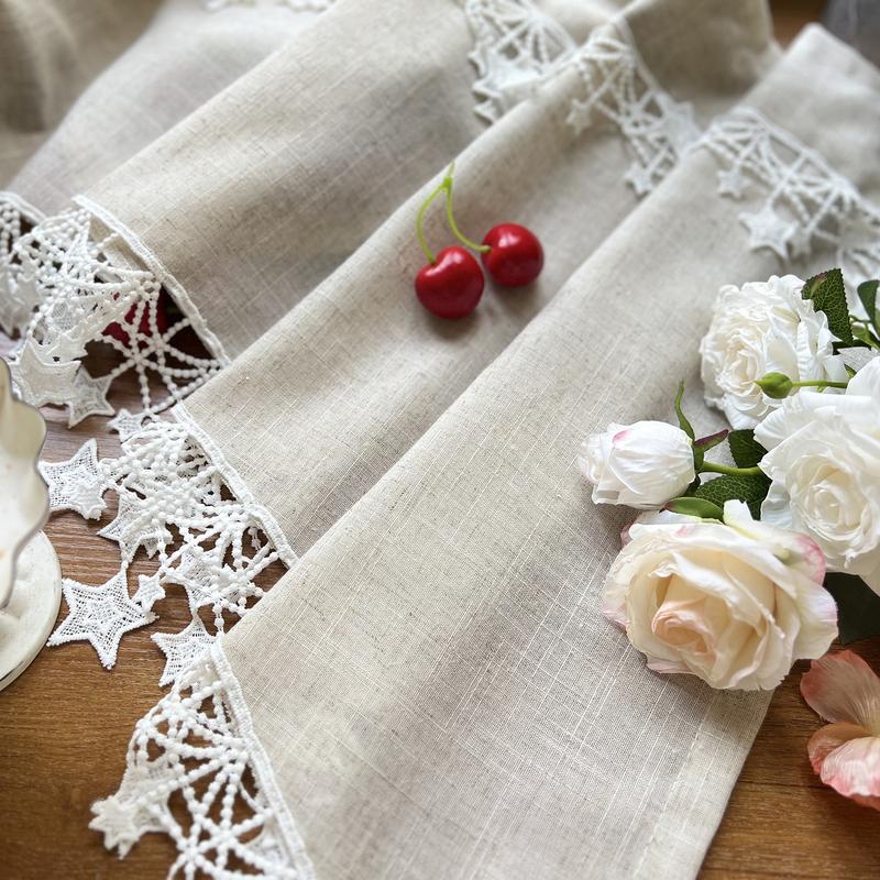 ⏳Time-Limited Special⏰Versatile Country Style Curtain with Star Lace Trim⭐️