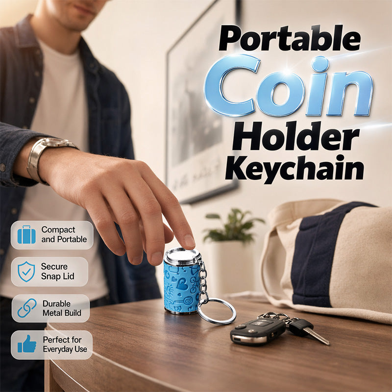 🪙 LIMITED‑TIME 50% OFF! 🔑 Portable Coin Holder Keychain Storage – Compact Everyday Storage, Durable Metal Finish & Bag-Ready 👛