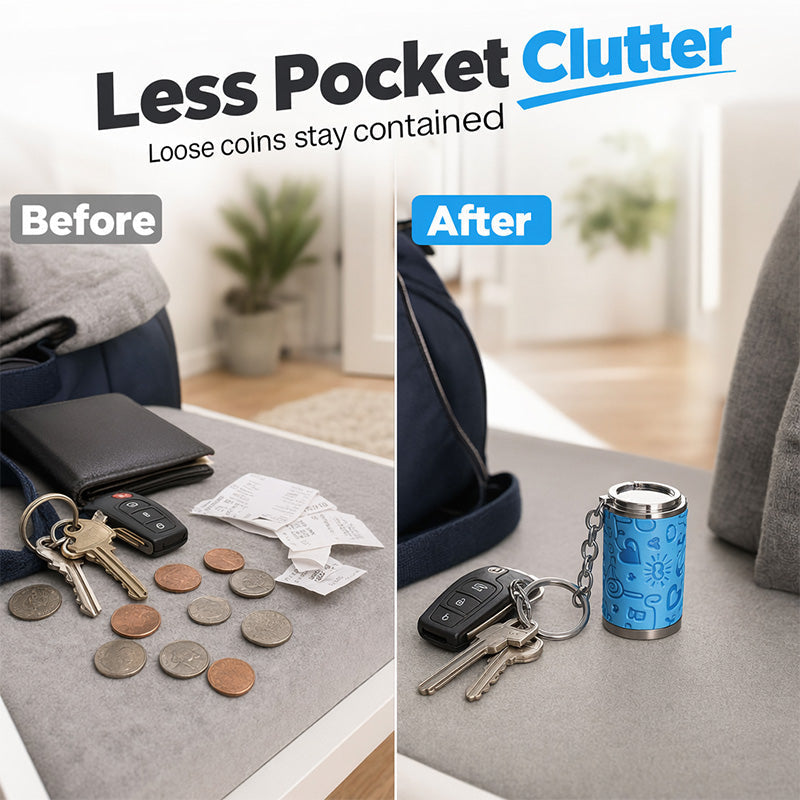 🪙 LIMITED‑TIME 50% OFF! 🔑 Portable Coin Holder Keychain Storage – Compact Everyday Storage, Durable Metal Finish & Bag-Ready 👛