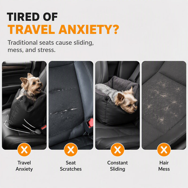 🚙🛡️Half‑Enclosed Pet Car Booster Seat | Calm Your Pet During Road Trips🐾