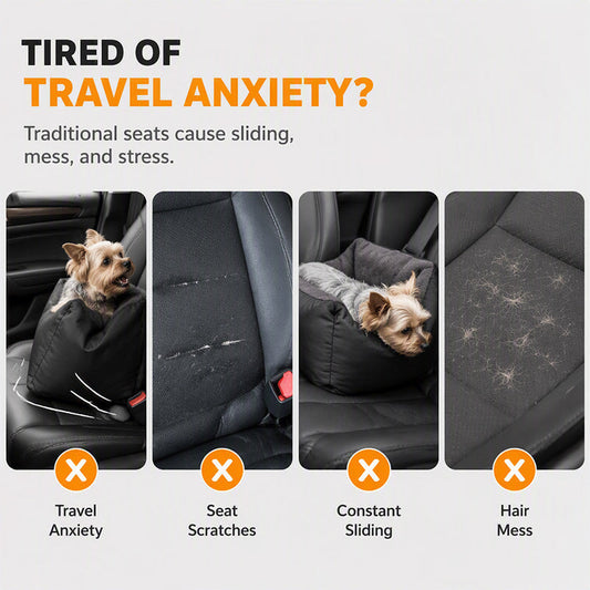🚙🛡️Half‑Enclosed Pet Car Booster Seat | Calm Your Pet During Road Trips🐾