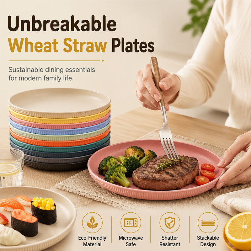 🍽️ 50% off! Unbreakable Wheat Straw Dinner Plates