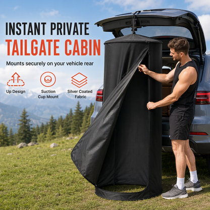 🚗 50% OFF NOW! 🏕️ Quick-Opening Car Rear Shower Tent – Privacy Changing Room & Portable Toilet – For Camping & Road Trips 🚿