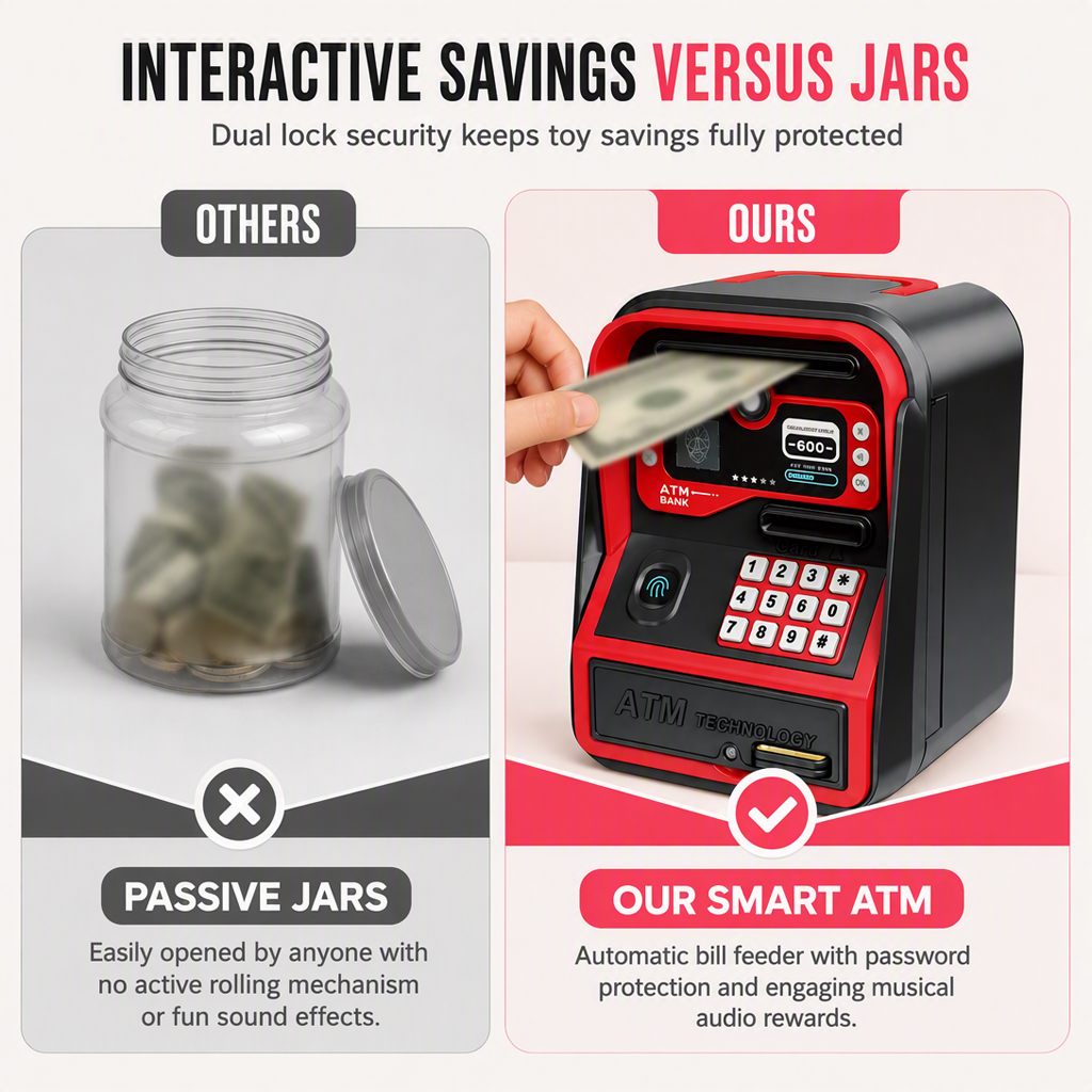🏦 LIMITED-TIME 50% OFF! 🔐 Electronic Kids ATM Money Saving Box – Fingerprint Unlock, Auto Roll Bills, Large Capacity ✨