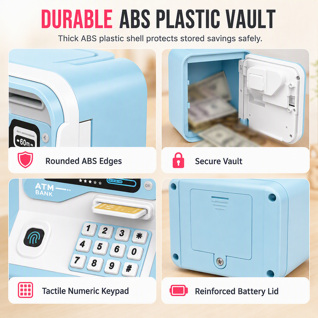 🏦 LIMITED-TIME 50% OFF! 🔐 Electronic Kids ATM Money Saving Box – Fingerprint Unlock, Auto Roll Bills, Large Capacity ✨