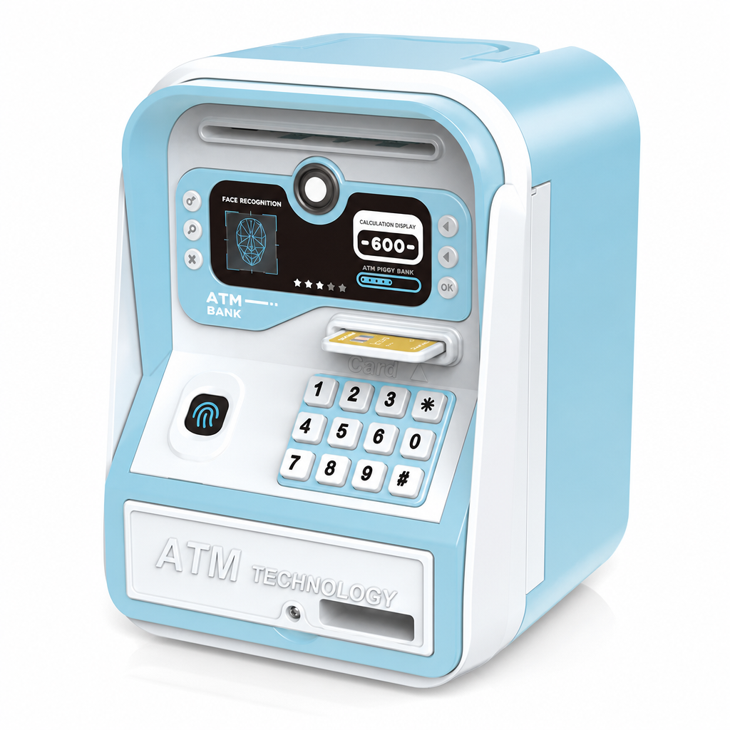 🏦 LIMITED-TIME 50% OFF! 🔐 Electronic Kids ATM Money Saving Box – Fingerprint Unlock, Auto Roll Bills, Large Capacity ✨