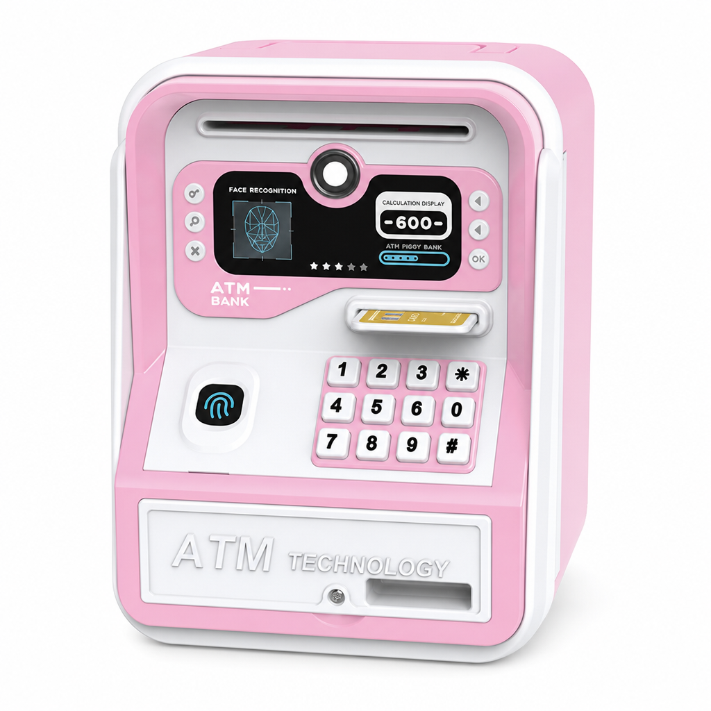 🏦 LIMITED-TIME 50% OFF! 🔐 Electronic Kids ATM Money Saving Box – Fingerprint Unlock, Auto Roll Bills, Large Capacity ✨