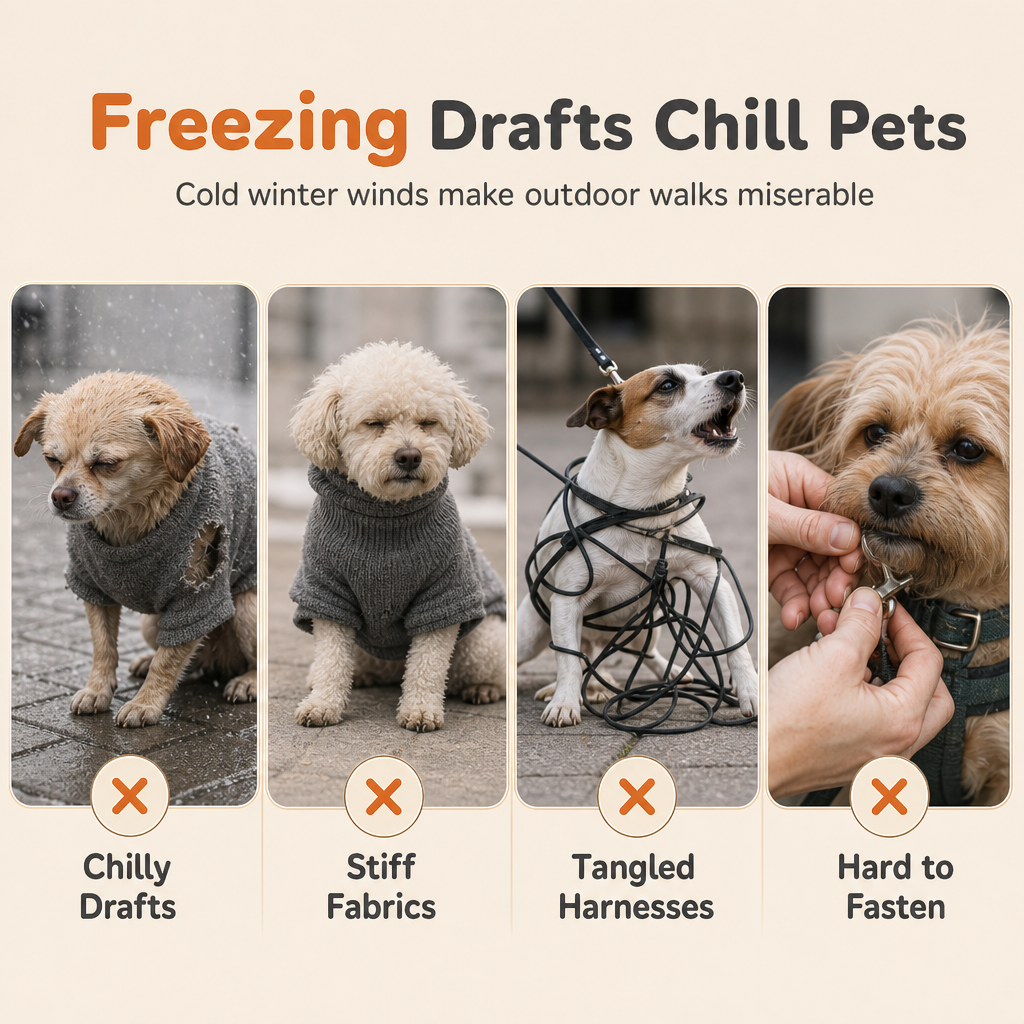 ⏳🔥LIMITED-TIME 50% OFF! ⏰Warm Winter Dog Coat with Reflective Strips and Harness for Small and Medium Dogs🐶❄️