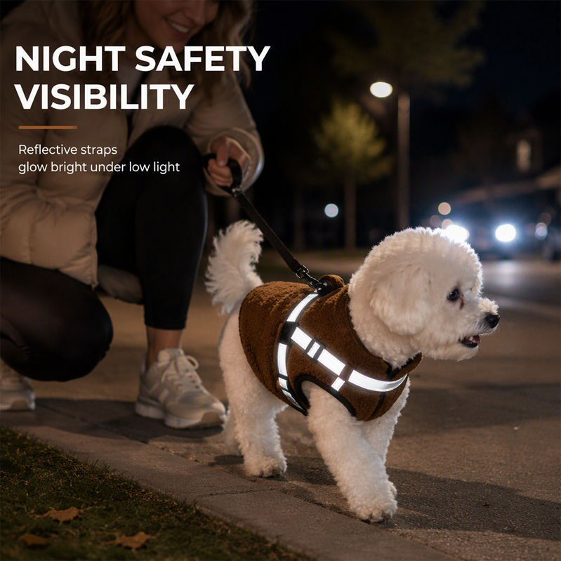 ⏳🔥LIMITED-TIME 50% OFF! ⏰Warm Winter Dog Coat with Reflective Strips and Harness for Small and Medium Dogs🐶❄️