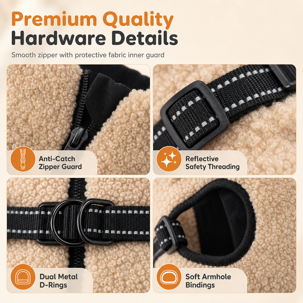 ⏳🔥LIMITED-TIME 50% OFF! ⏰Warm Winter Dog Coat with Reflective Strips and Harness for Small and Medium Dogs🐶❄️
