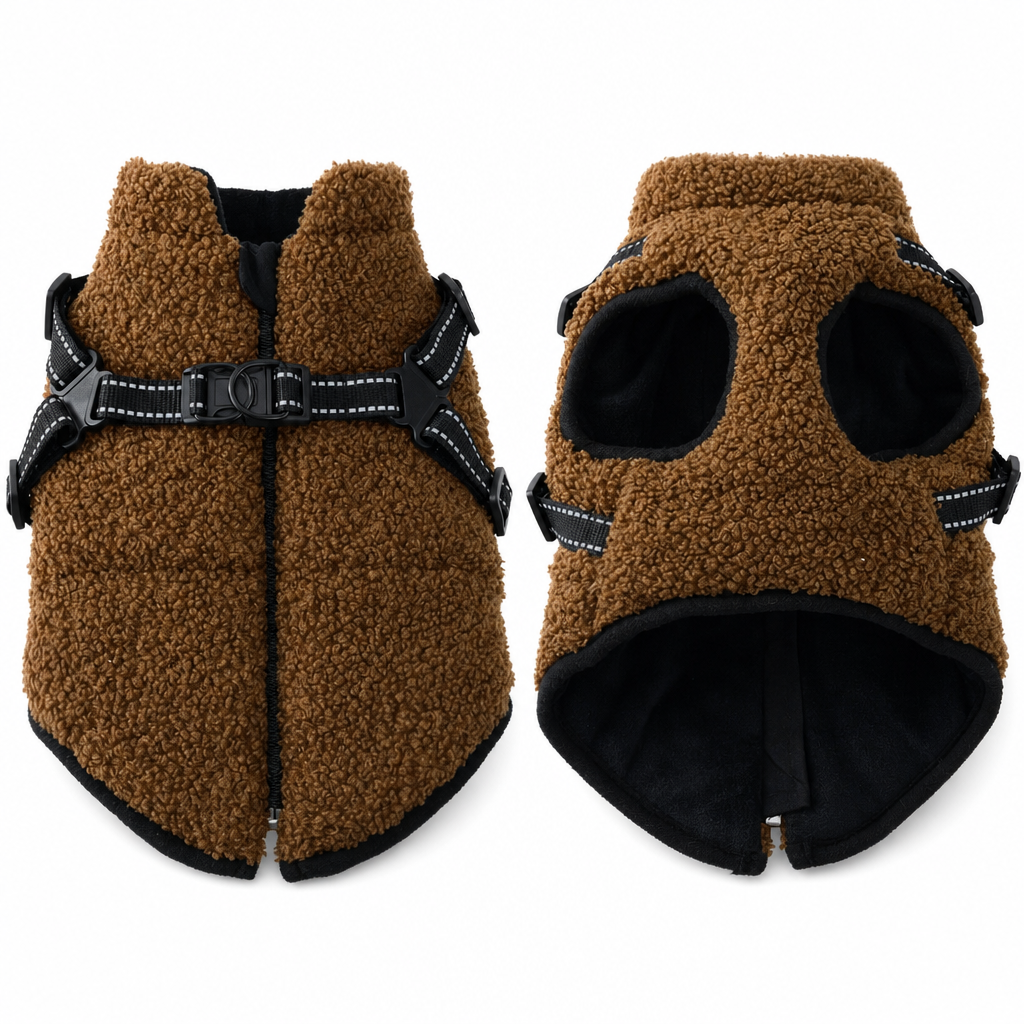 ⏳🔥LIMITED-TIME 50% OFF! ⏰Warm Winter Dog Coat with Reflective Strips and Harness for Small and Medium Dogs🐶❄️