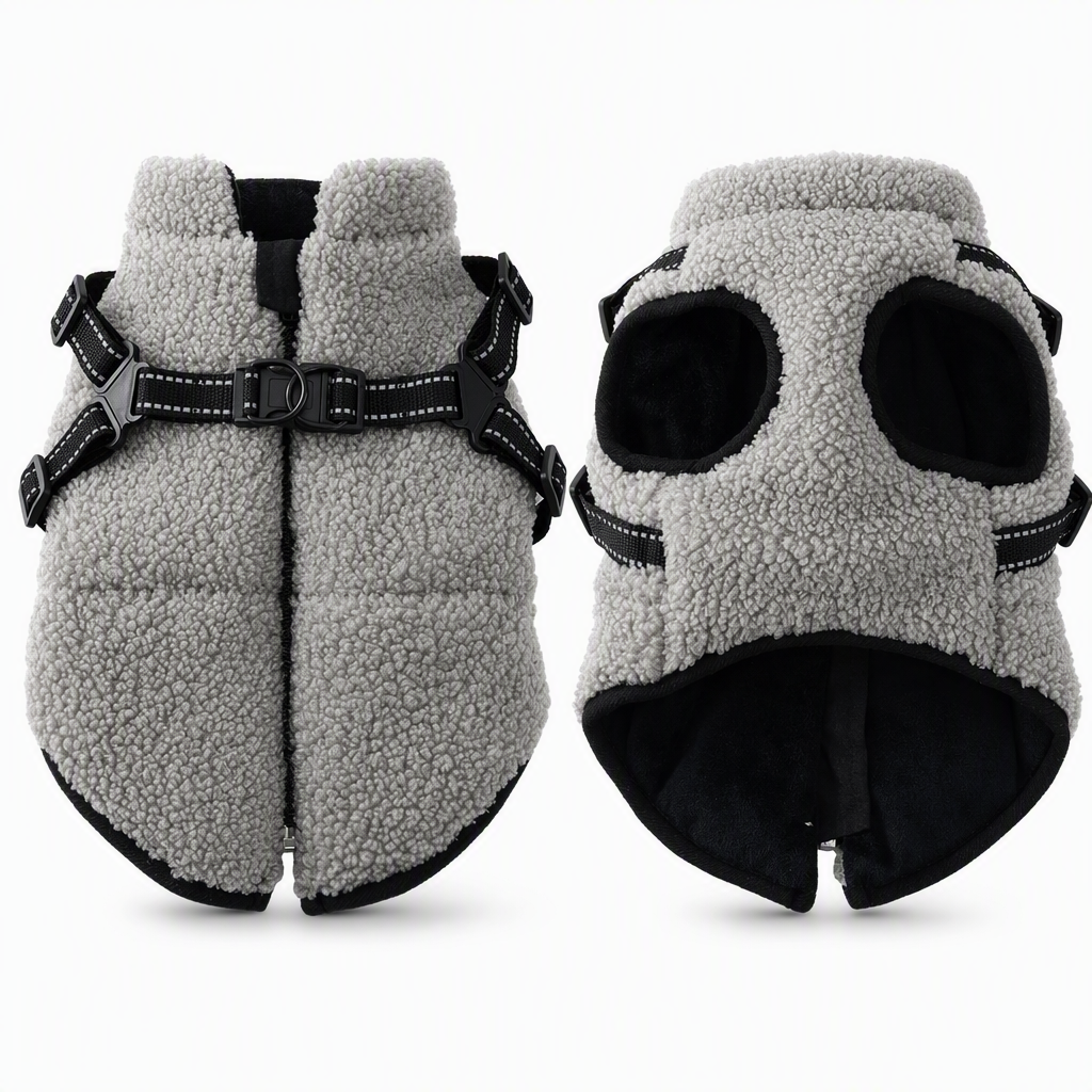 ⏳🔥LIMITED-TIME 50% OFF! ⏰Warm Winter Dog Coat with Reflective Strips and Harness for Small and Medium Dogs🐶❄️