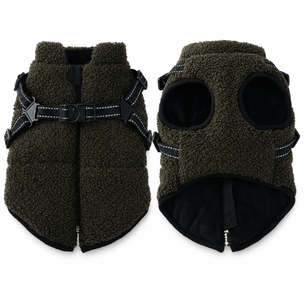 ⏳🔥LIMITED-TIME 50% OFF! ⏰Warm Winter Dog Coat with Reflective Strips and Harness for Small and Medium Dogs🐶❄️